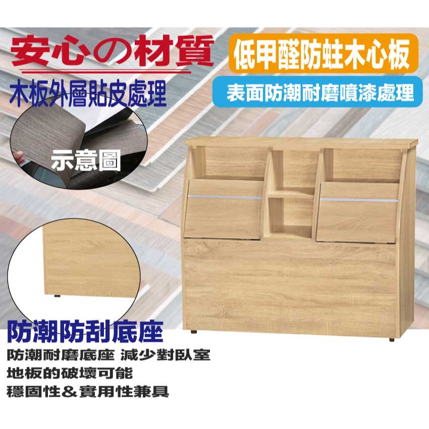 【綠家居】卡利5尺雙人可收納床頭箱(四色可選)-細節圖5
