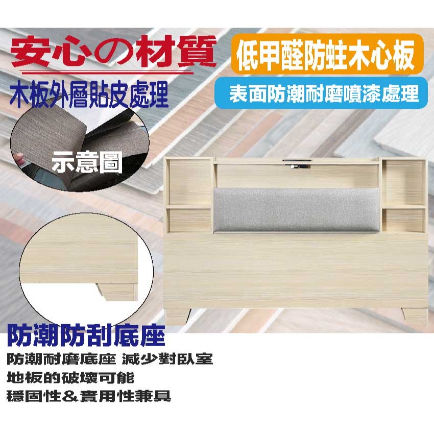 【綠家居】山峰5尺雙人貓抓皮革可收納床頭片(七色可選)-細節圖5