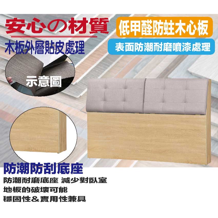 【綠家居】金陵6尺雙人加大貓抓皮革床頭箱(三色可選)-細節圖5