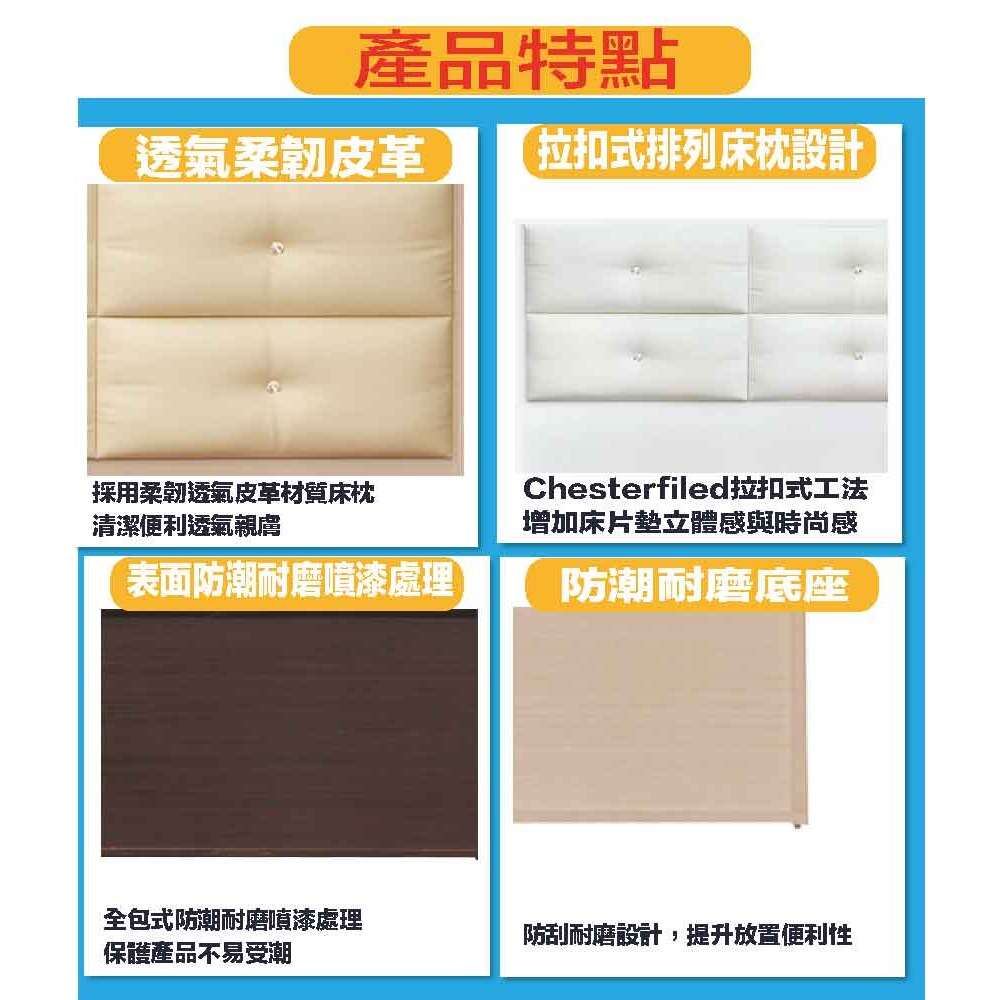 【綠家居】寶雅時尚6尺雙人加大皮革床頭片(三色可選)-細節圖7