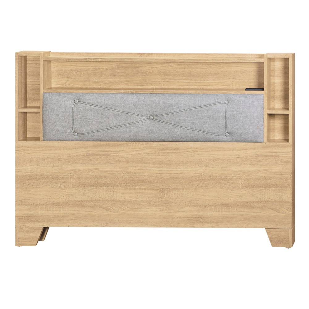 【綠家居】金格5尺雙人貓抓皮革床頭片(附插座＋七色可選)-規格圖11