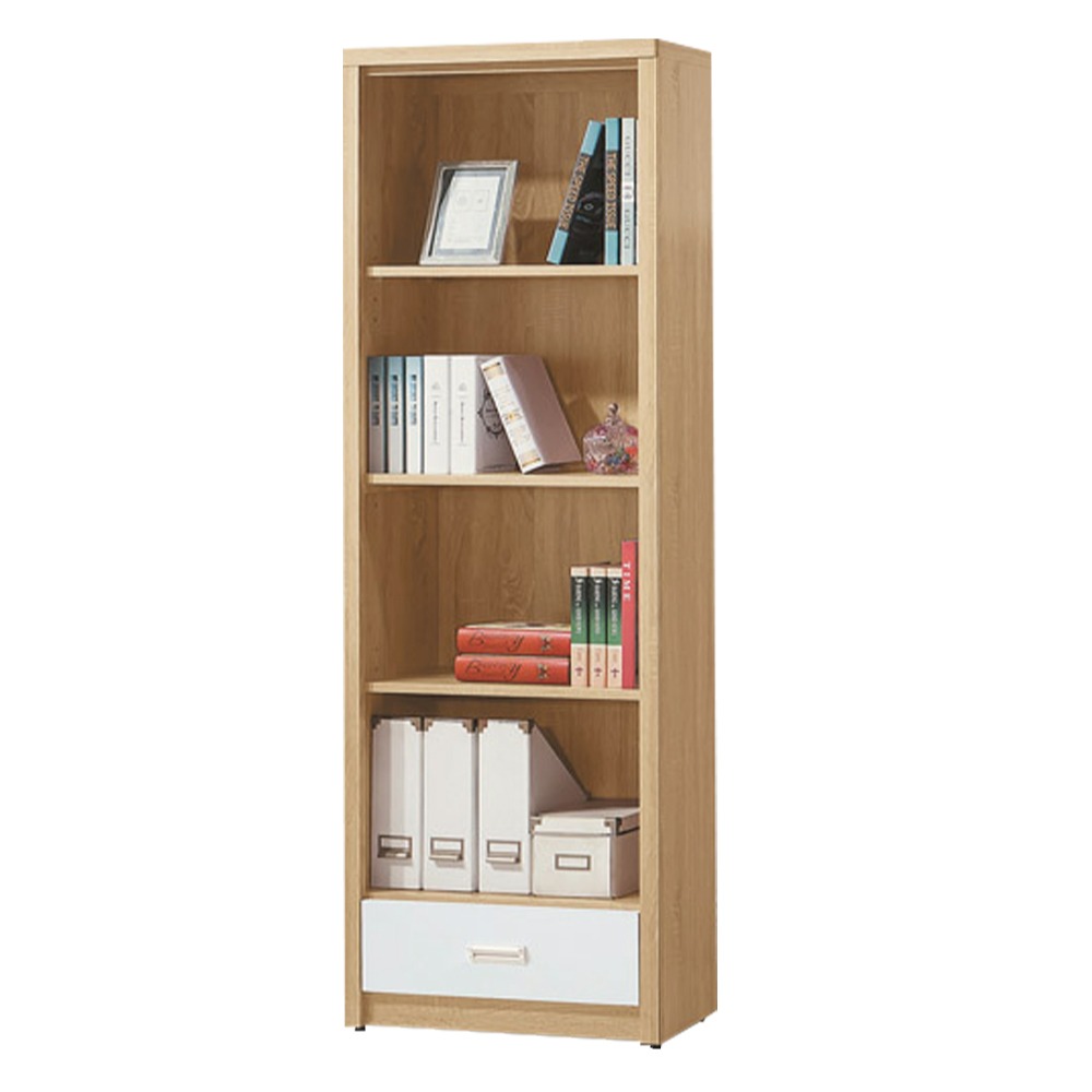 【綠家居】慕容2尺四格單抽開放書櫃(二色可選)-規格圖10