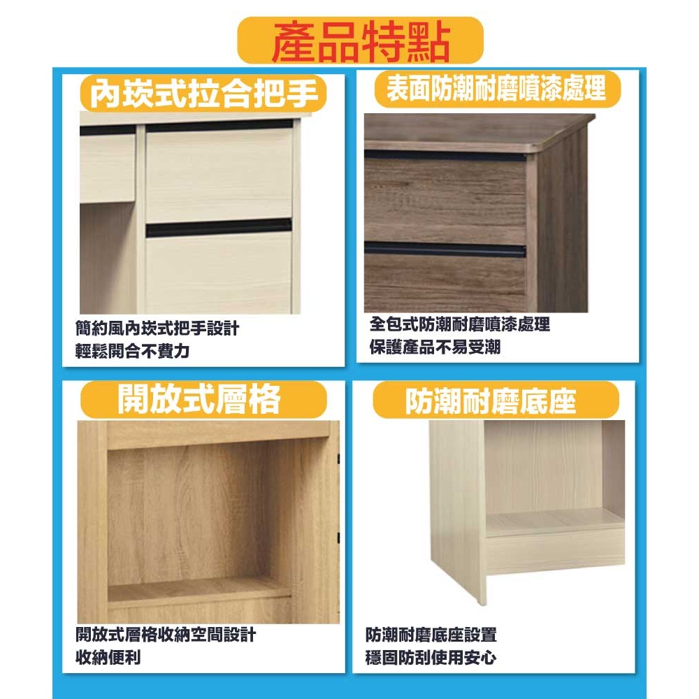 【綠家居】海韻3尺四抽書桌(四色可選)-細節圖7