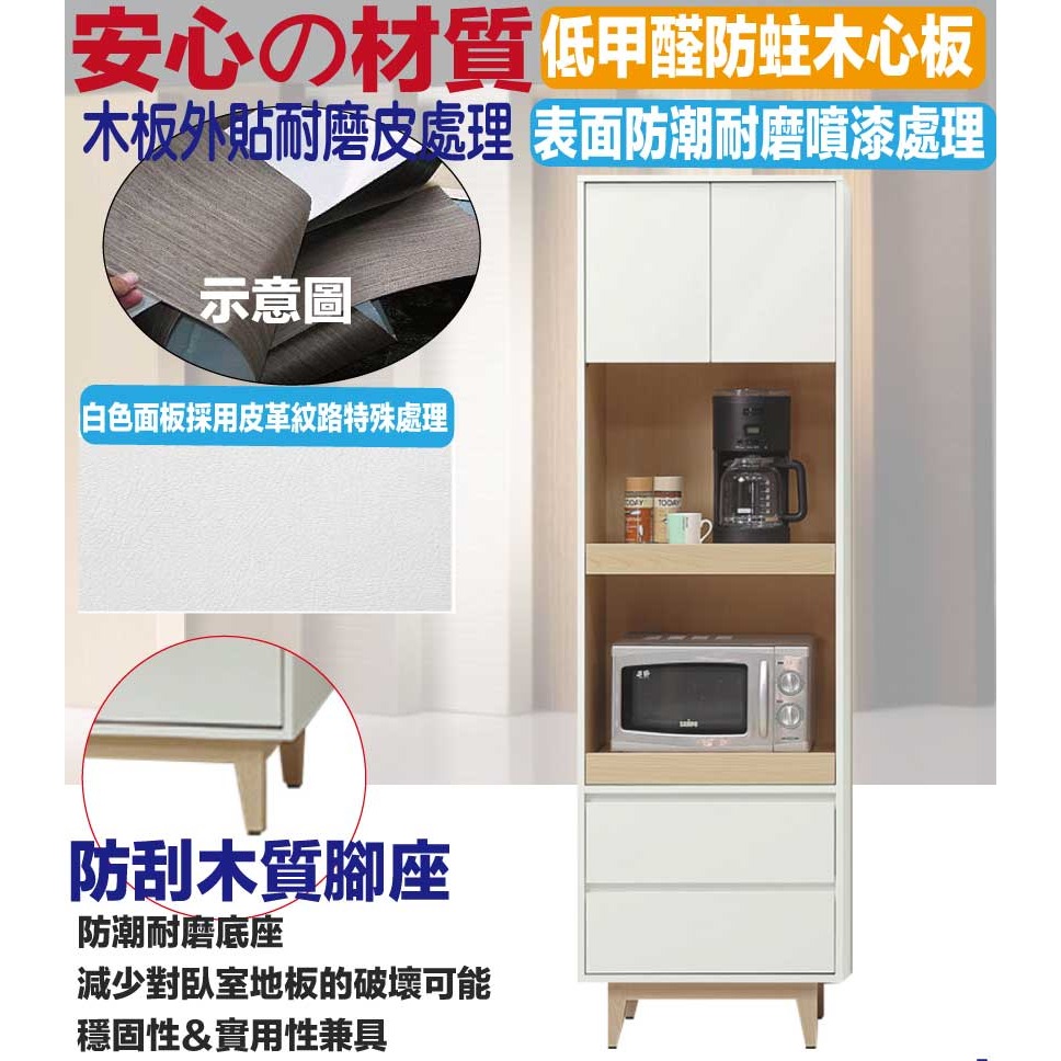 綠家居】歐瑞雙色2尺拉盤二抽高餐櫃/電器櫃- 綠家居- iOPEN Mall