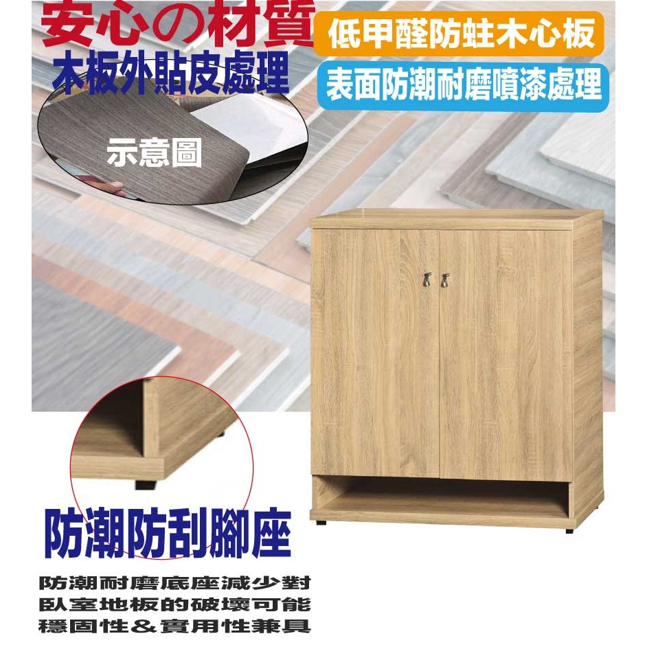 【綠家居】瑞可2.9尺雙門鞋櫃(四色可選)-細節圖5