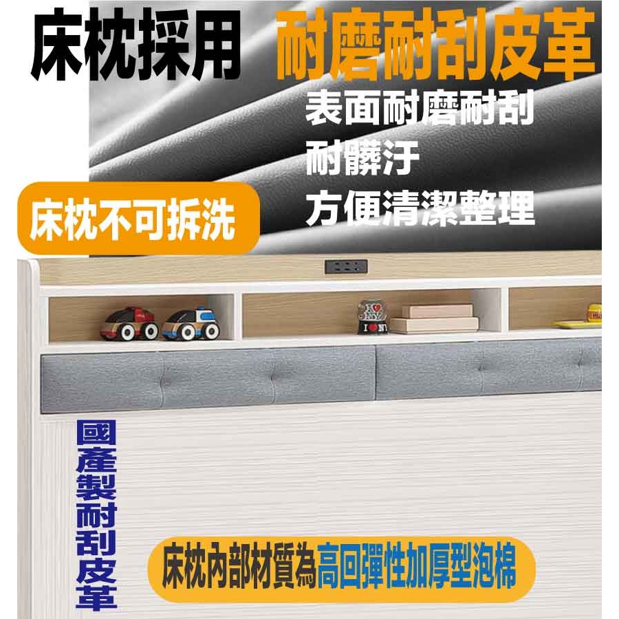 【綠家居】哈伊6尺雙人加大耐刮皮革床頭片(不含床底＋不含床墊)-細節圖7