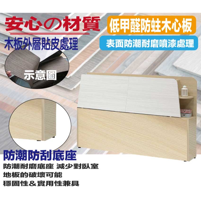 【綠家居】哈伊6尺雙人加大插座床頭箱(不含床底＋不含床墊)-細節圖5