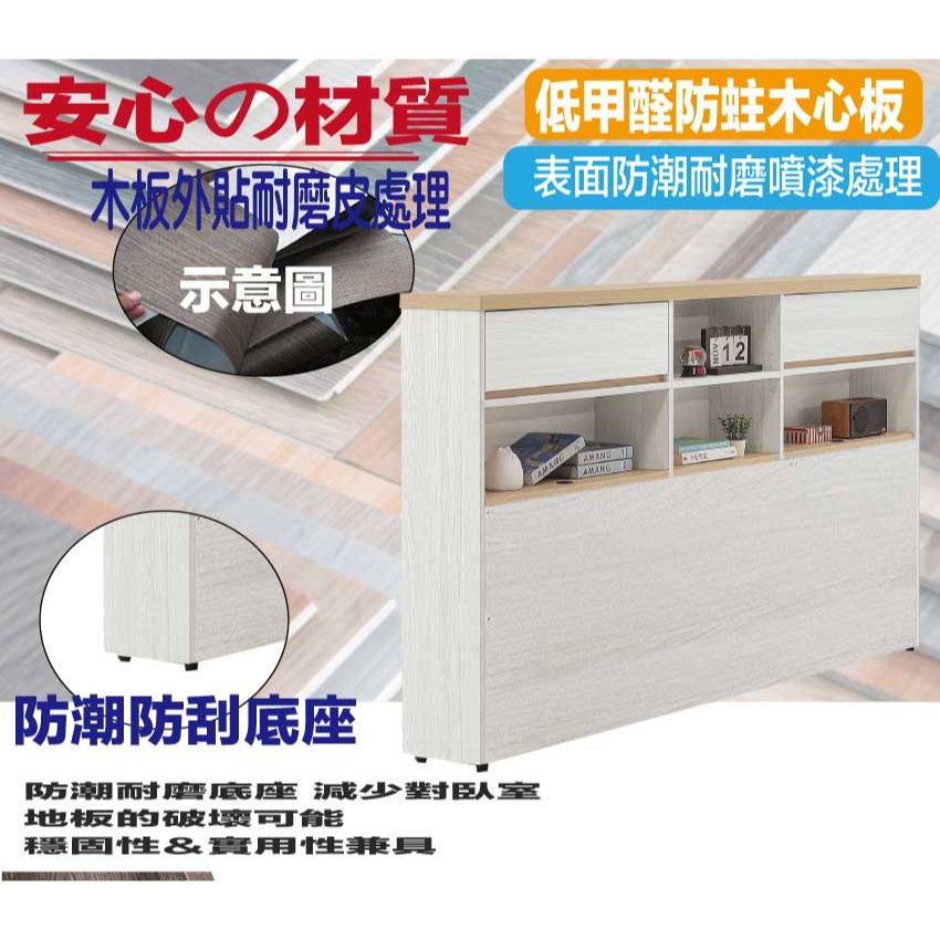 【綠家居】哈伊6.5尺可掀二抽床邊櫃-細節圖5