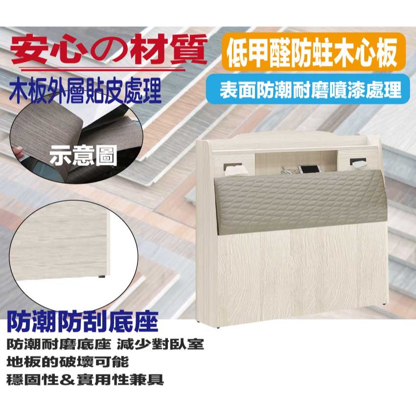 【綠家居】奧斯巴3.5尺單人耐刮皮夜燈床頭箱(不含床底＋不含床墊)-細節圖5