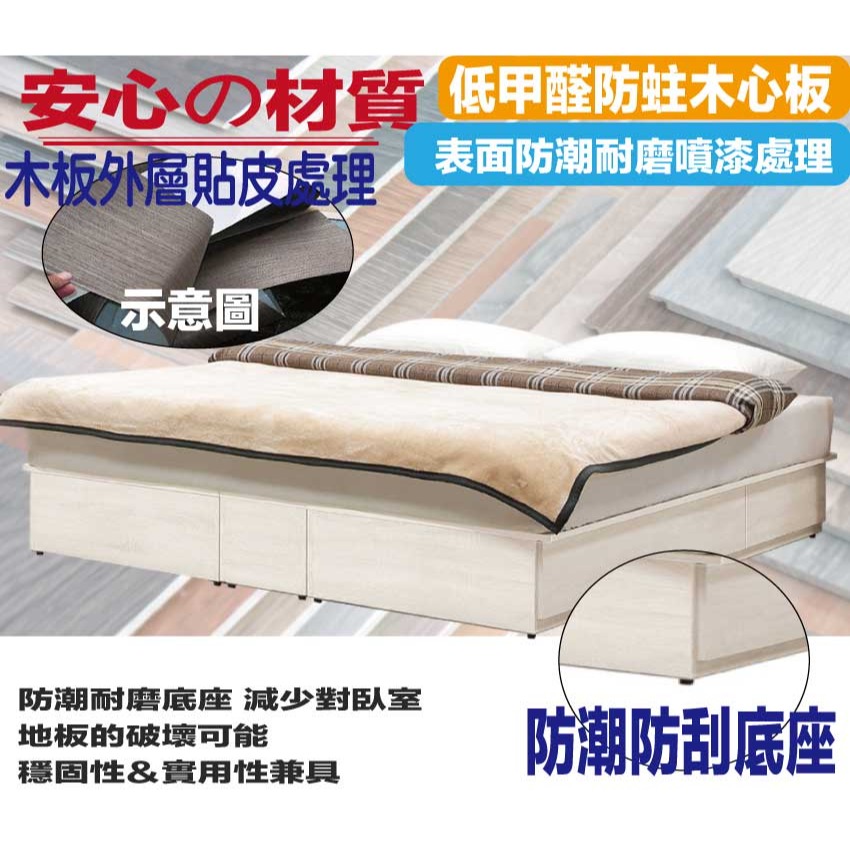 【綠家居】菲可5尺雙人三抽可掀床底座(不含床墊)-細節圖5