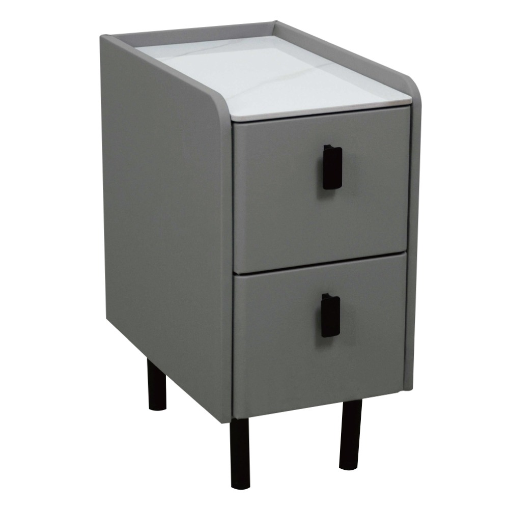 【綠家居】奇娜1尺岩板皮革二抽床頭櫃(二色可選)-規格圖11