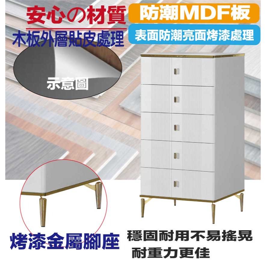 【綠家居】金莎2尺岩板五抽斗櫃-細節圖5