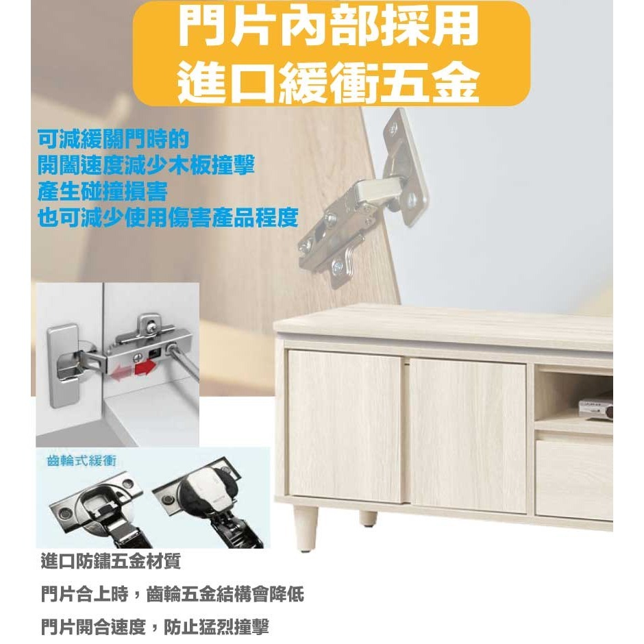 【綠家居】奧斯巴6.1尺開門單抽電視櫃-細節圖6