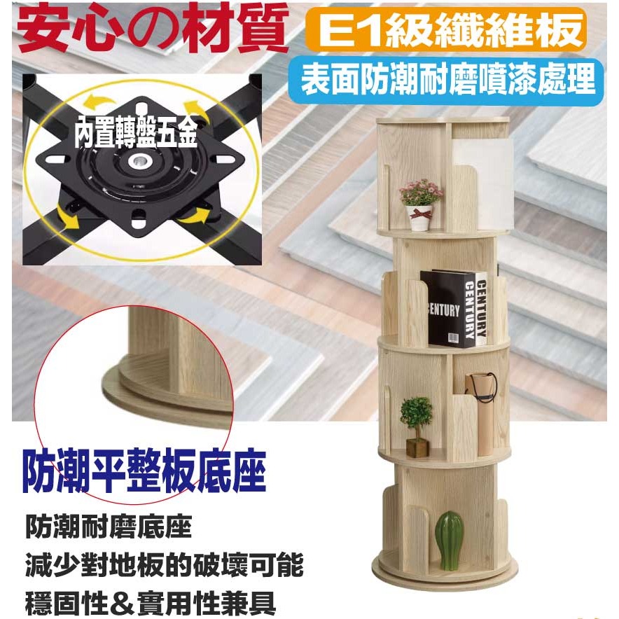 【綠家居】蘿克1.3尺開放式旋轉書櫃(二色可選+櫃體可360度旋轉)-細節圖5