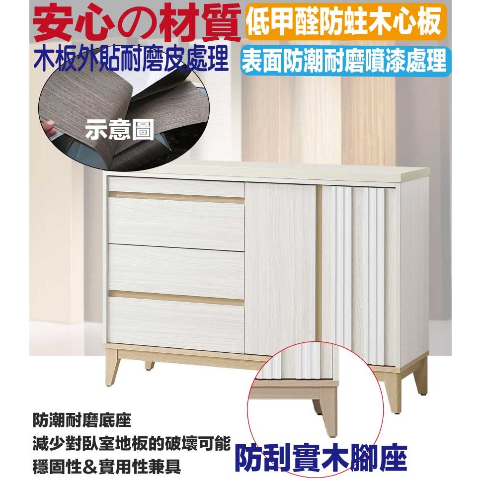 【綠家居】亞畢克4尺雲紋石拉盤低餐櫃-細節圖5