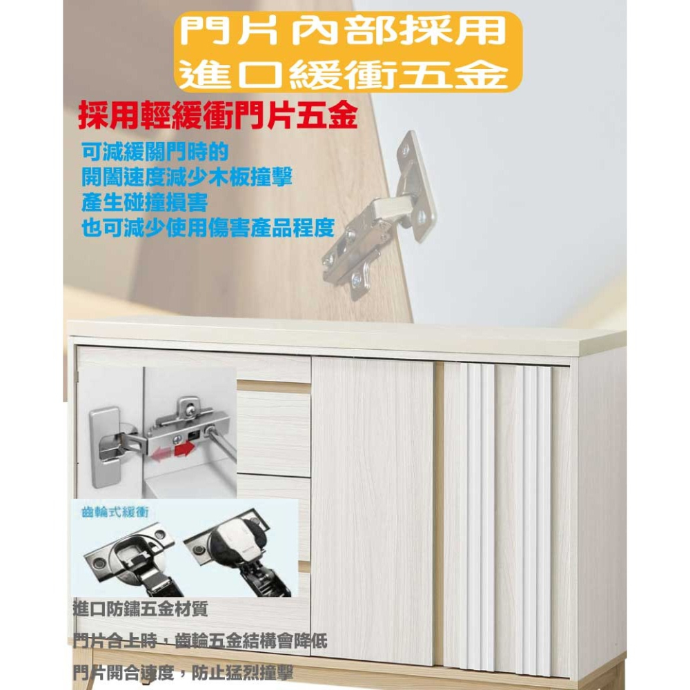 【綠家居】亞畢克4尺雲紋石拉盤低餐櫃-細節圖7