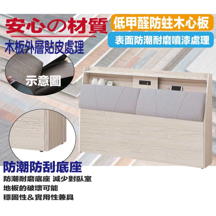 【綠家居】得卡利5尺雙人耐刮皮革床頭箱(不含床底＋不含床墊)-細節圖5