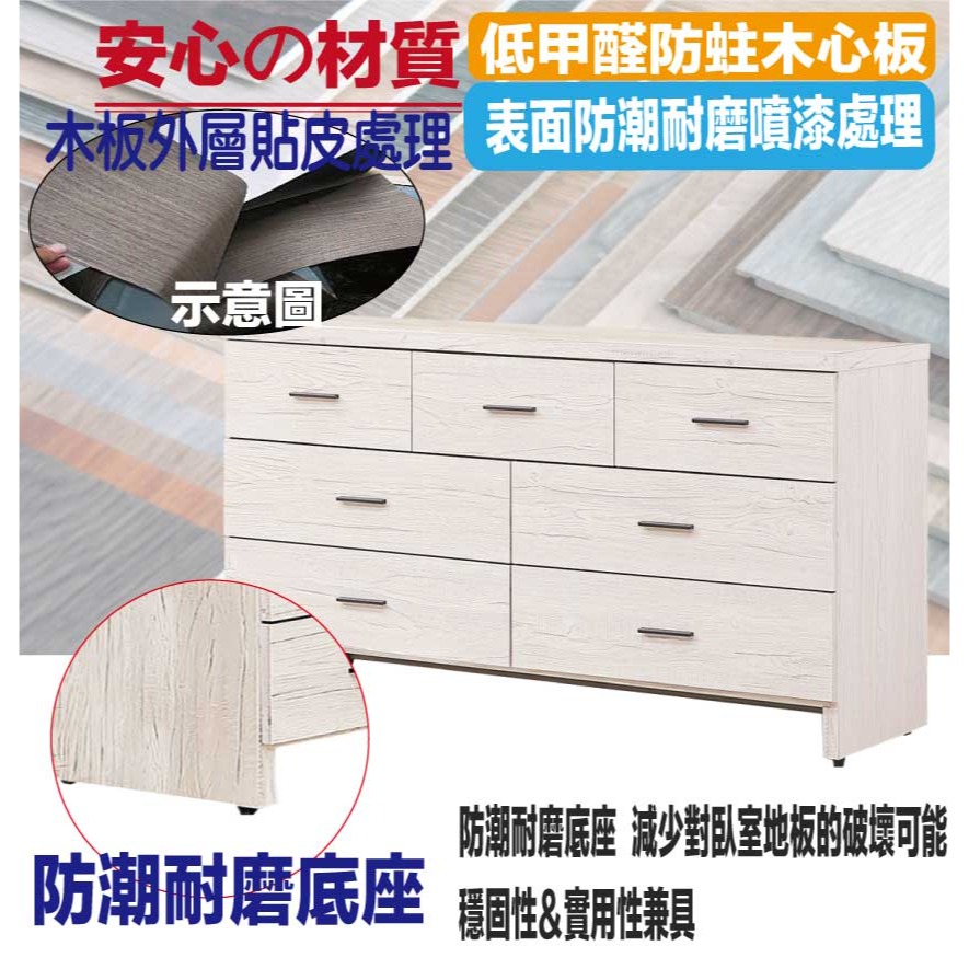 【綠家居】得卡利5尺七抽斗櫃-細節圖5