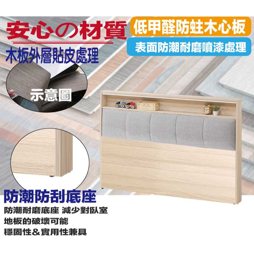 【綠家居】山多利5尺雙人貓抓布床頭片(不含床底＋不含床墊)-細節圖5