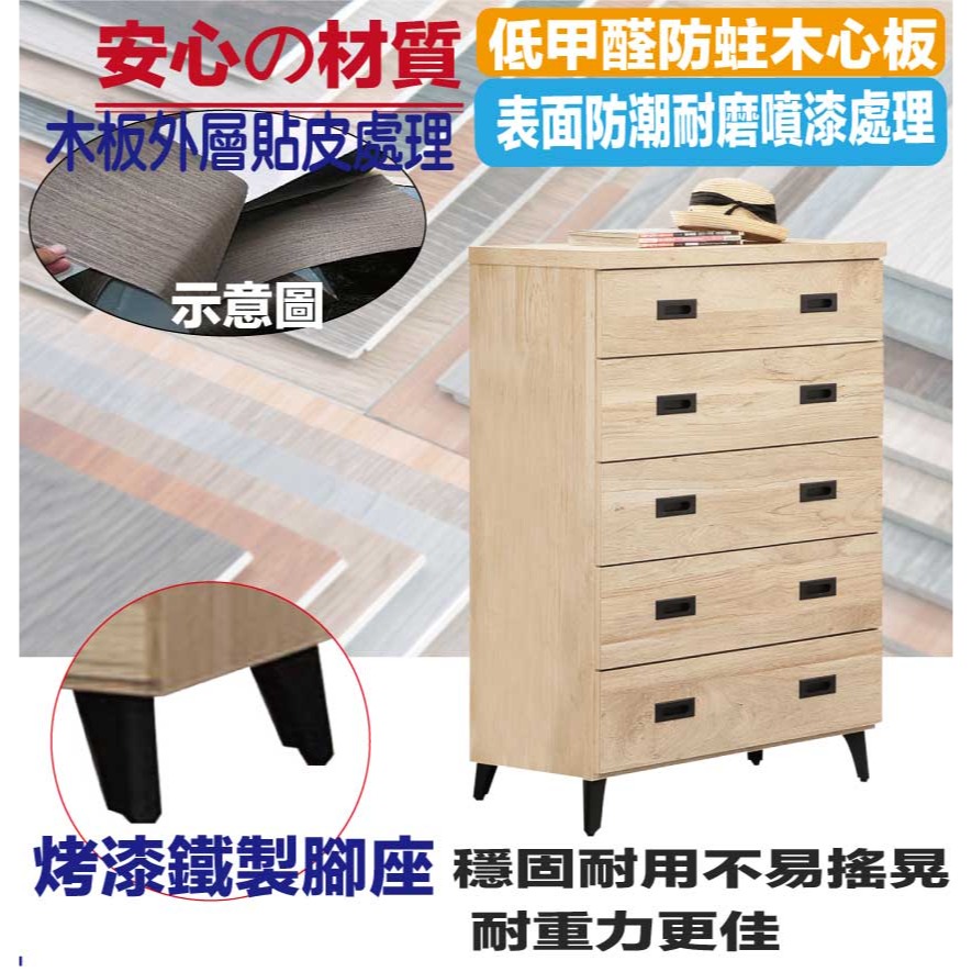 【綠家居】瑪卡利2.7尺五抽斗櫃-細節圖5
