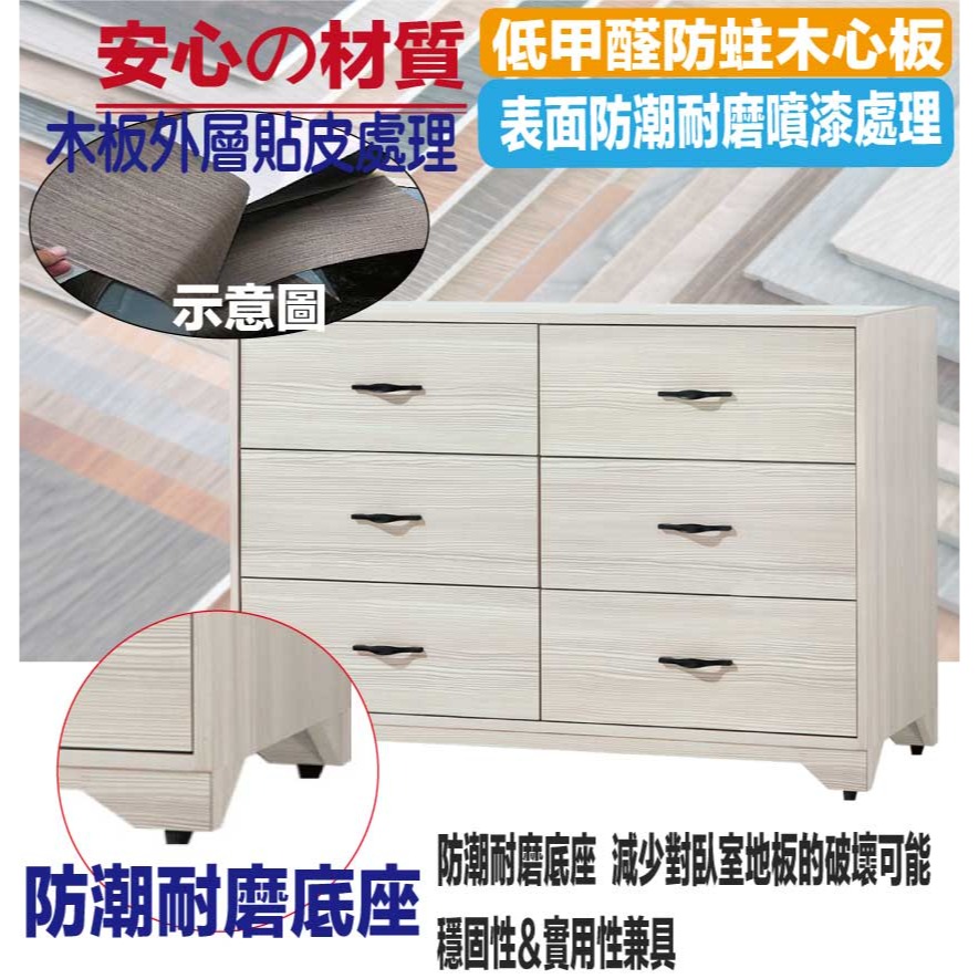 【綠家居】美尼利4尺六抽斗櫃-細節圖5