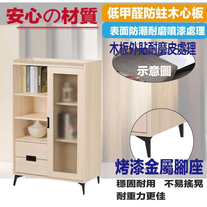【綠家居】力斯2.7尺單門二抽展示櫃-細節圖5