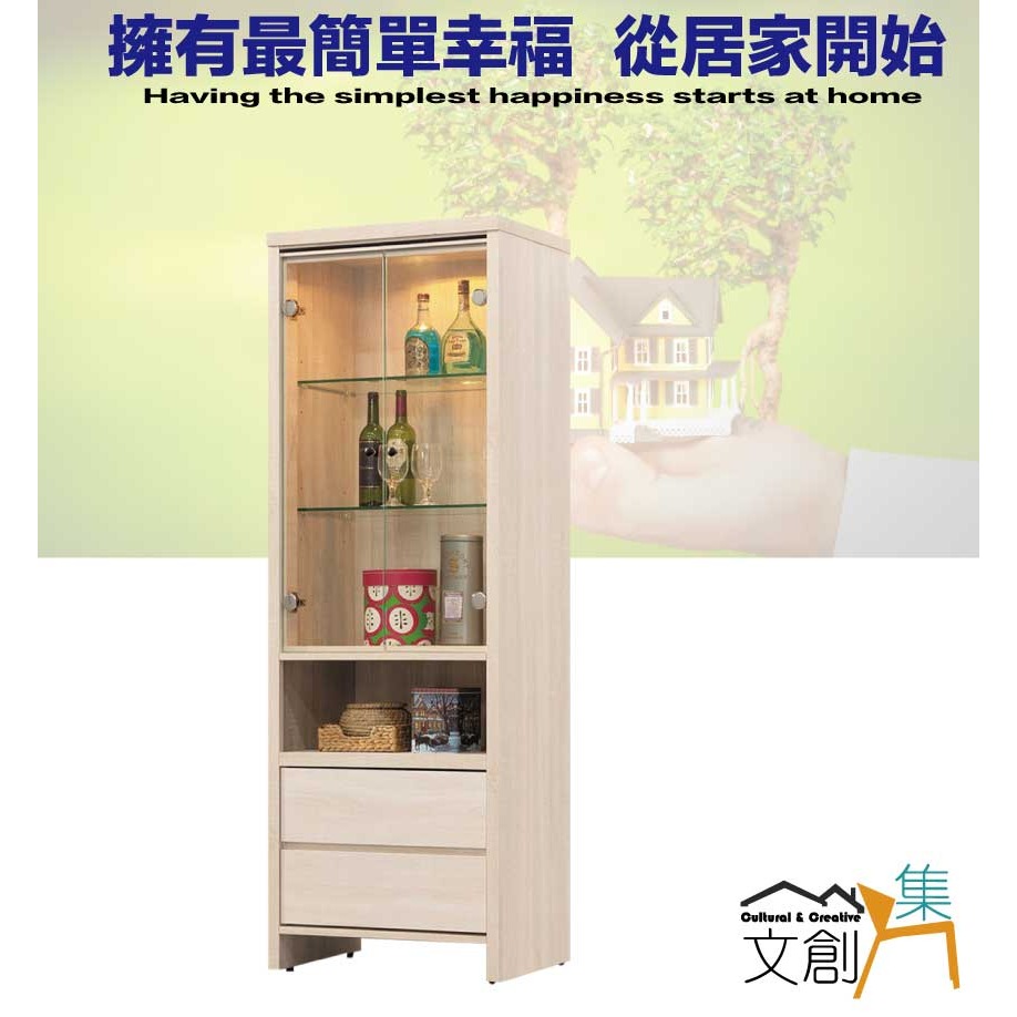 【綠家居】美尼利2.2尺二門二抽展示櫃(內置LED氛圍燈)-細節圖4