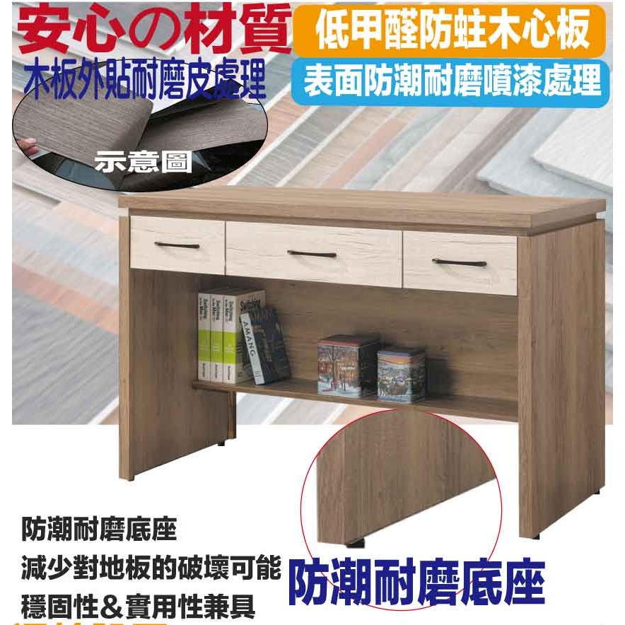【綠家居】愛達雙色4尺三抽書桌-細節圖5