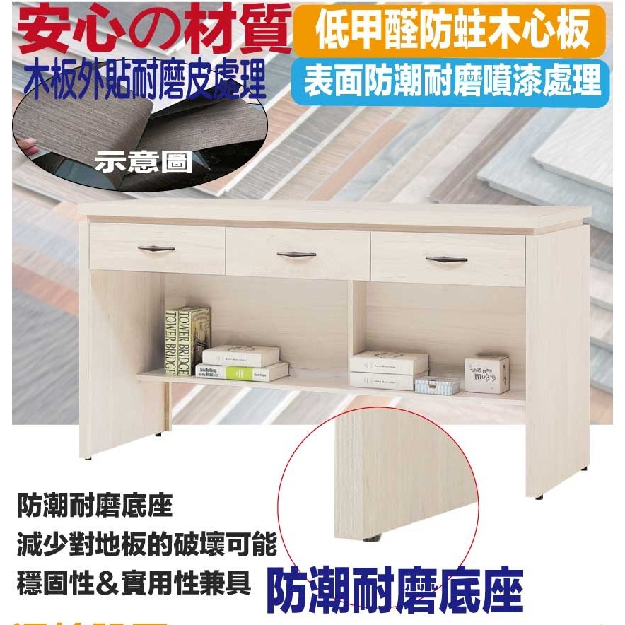 【綠家居】愛卡5.1尺三抽書桌(二色可選)-細節圖5