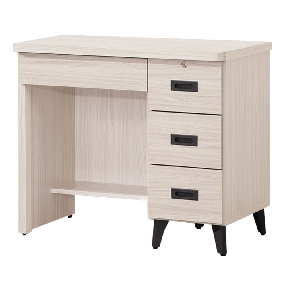 【綠家居】伊達2.9尺四抽書桌(三色可選)-規格圖11