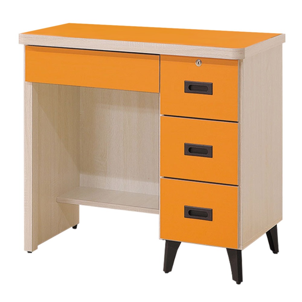 【綠家居】馬達2.9尺四抽書桌(六色可選)-規格圖11