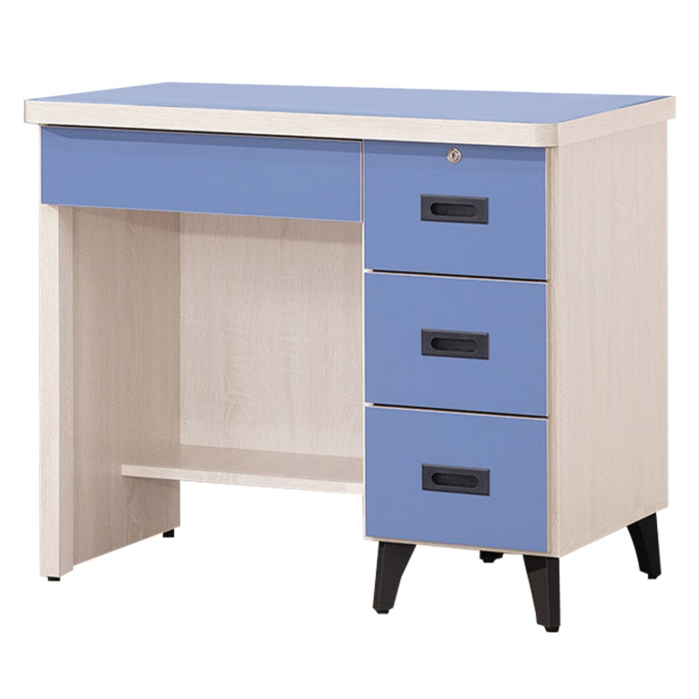 【綠家居】馬達2.9尺四抽書桌(六色可選)-規格圖11