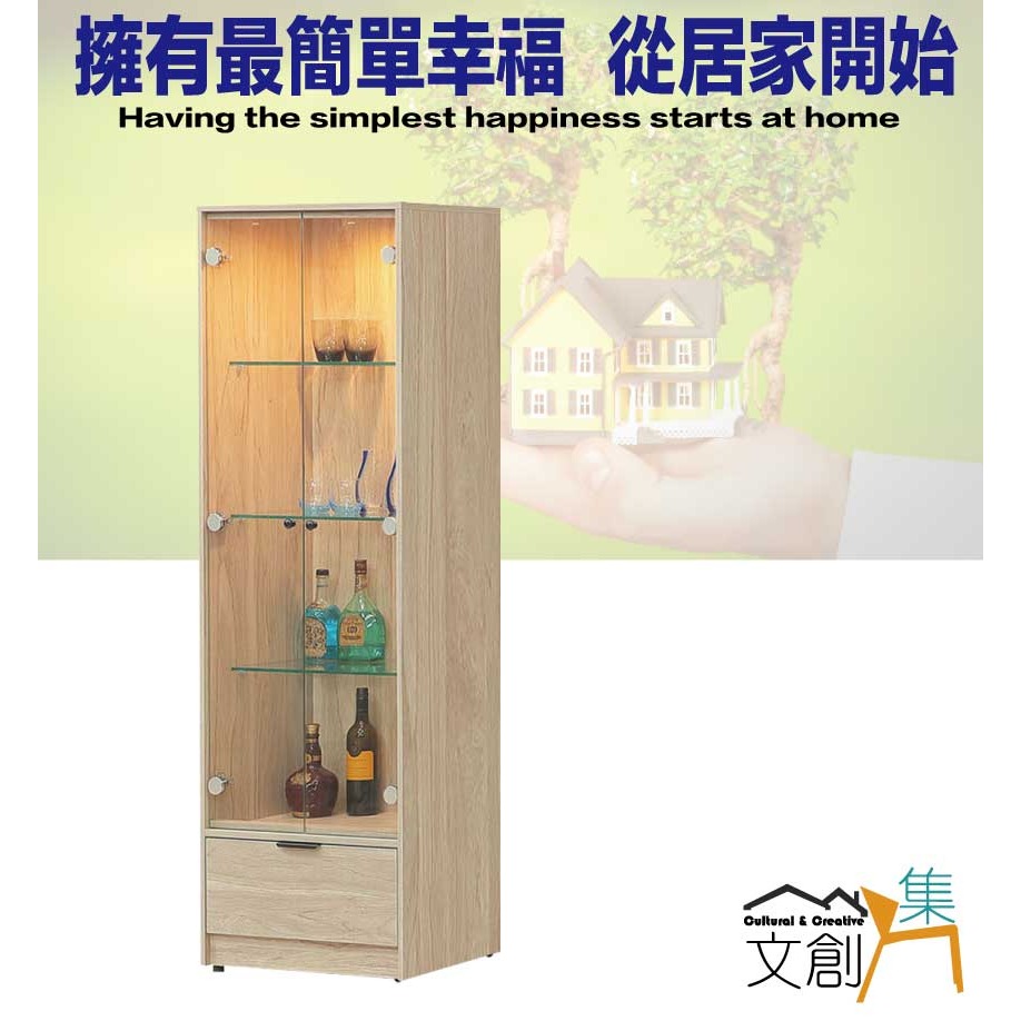 【綠家居】畢克爾2尺二門單抽展示櫃-細節圖4