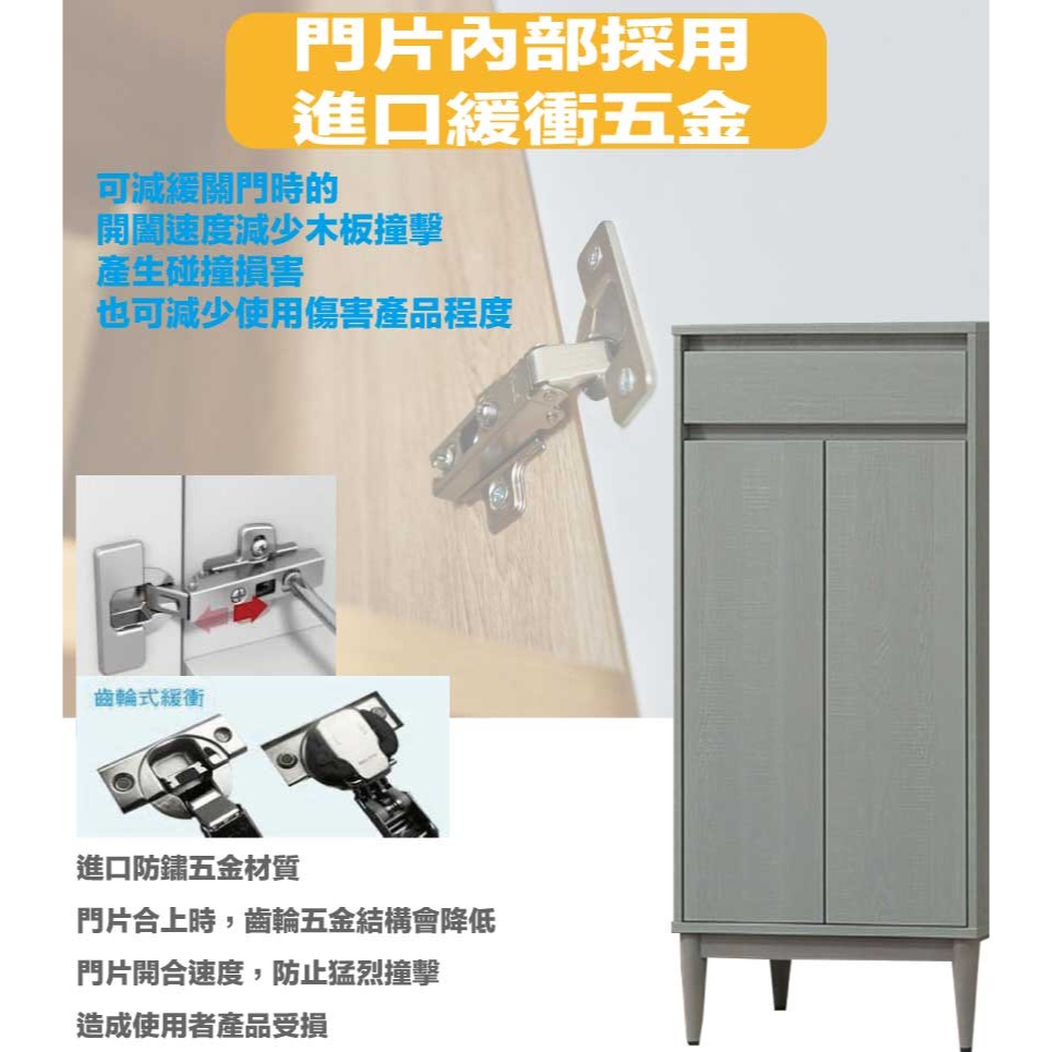 【綠家居】維亞爾2尺二門單抽鞋櫃-細節圖6