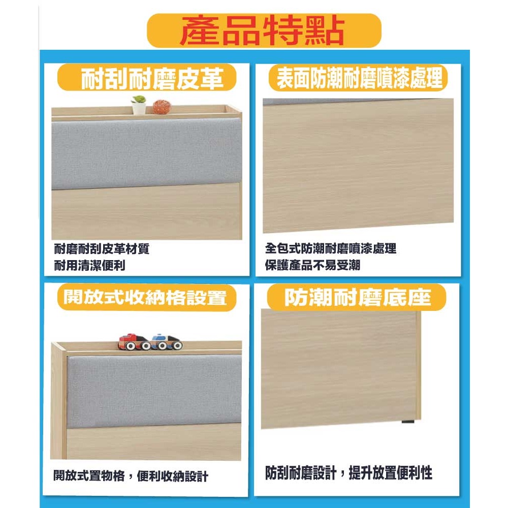 【綠家居】萬斯5尺雙人耐磨皮革床頭片-細節圖8