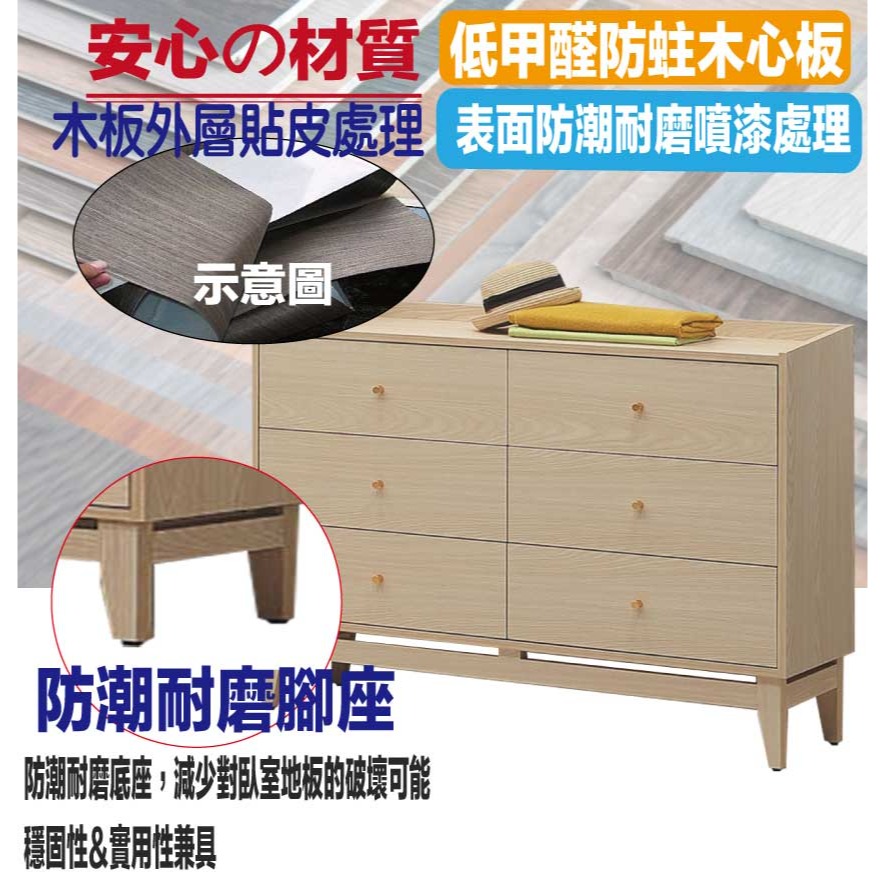 【綠家居】萬斯4尺六抽斗櫃-細節圖5