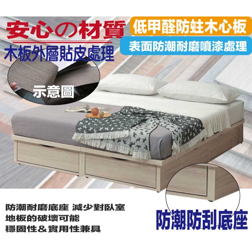 【綠家居】美斯6尺雙人加大六抽床底(不含床墊)-細節圖5