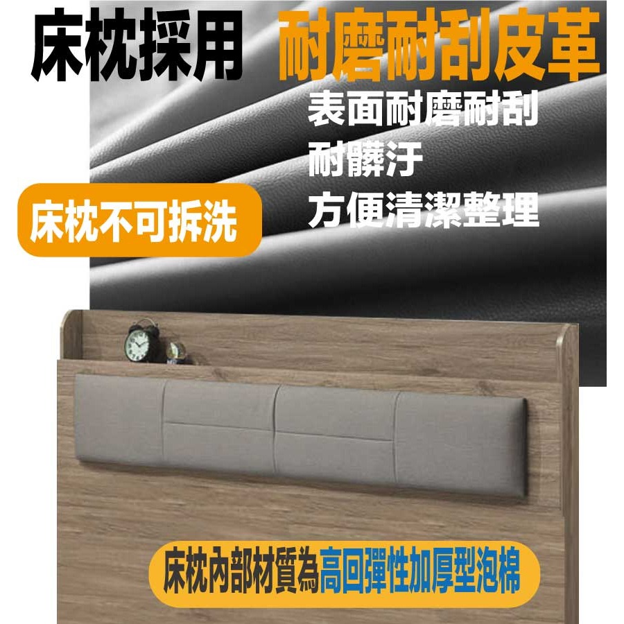 【綠家居】格斯5尺雙人耐磨皮革床頭片-細節圖7