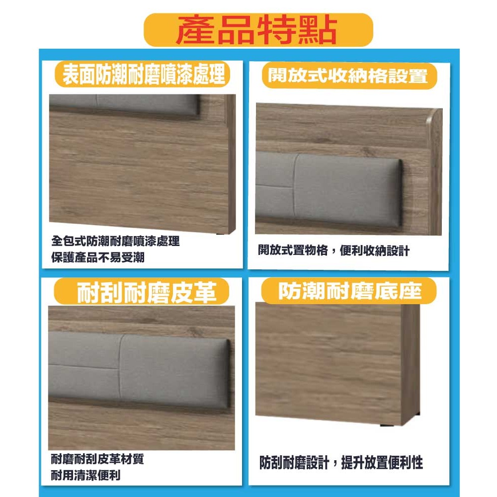 【綠家居】格斯5尺雙人耐磨皮革床頭片-細節圖8