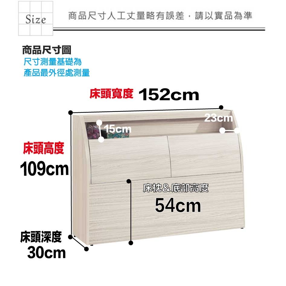 【綠家居】包格斯5尺雙人白梣木紋床頭箱-細節圖8
