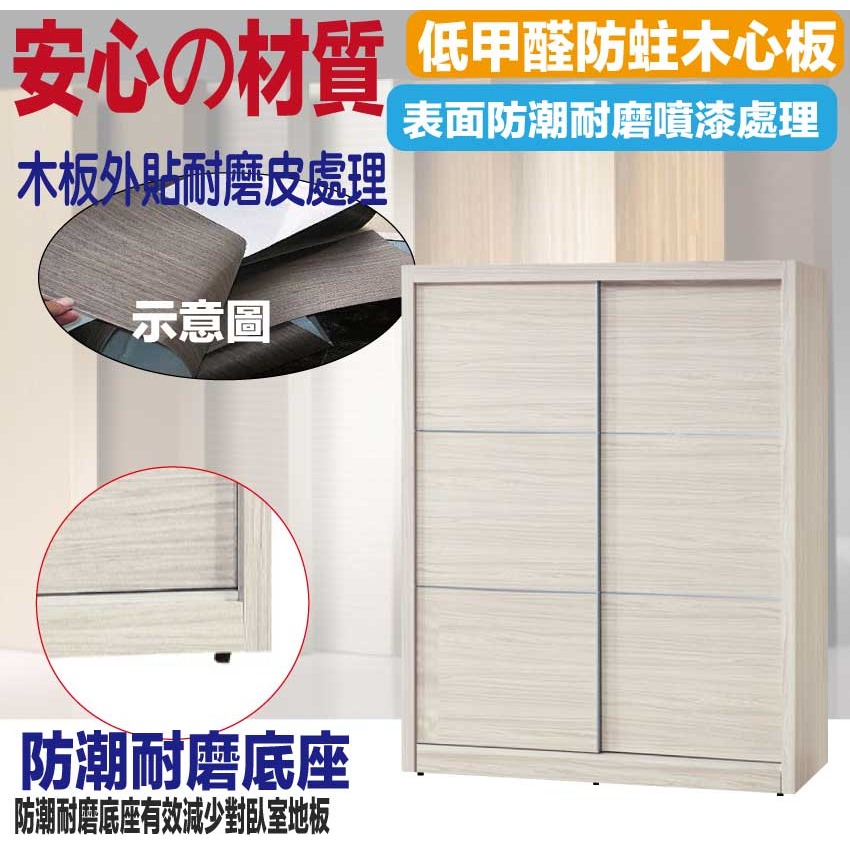 【綠家居】包格斯5.1尺推門衣櫃(內含穿衣鏡面)-細節圖5