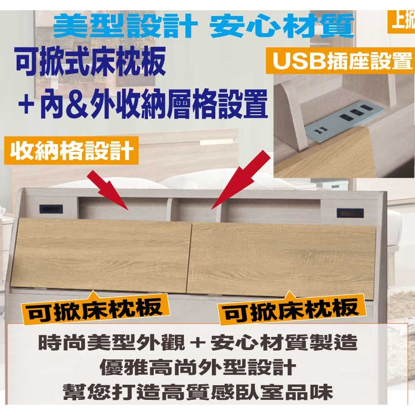 【綠家居】伊考斯5尺雙人雙色床頭箱-細節圖6