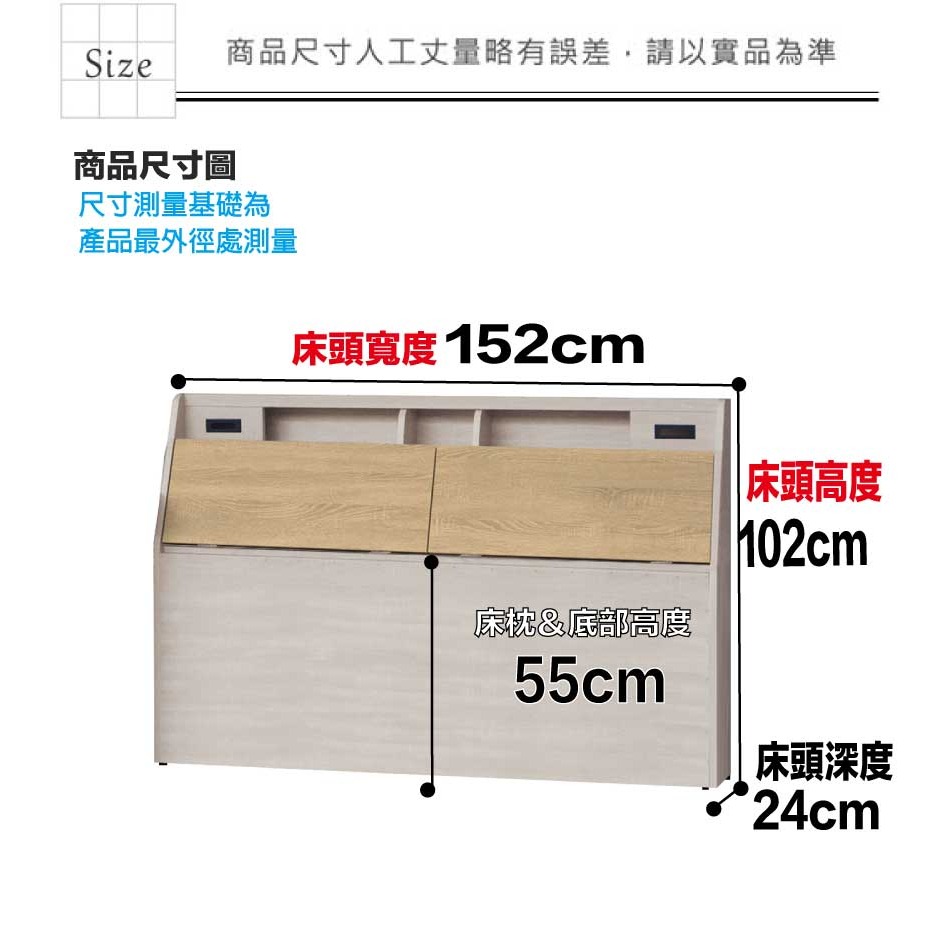 【綠家居】伊考斯5尺雙人雙色床頭箱-細節圖8