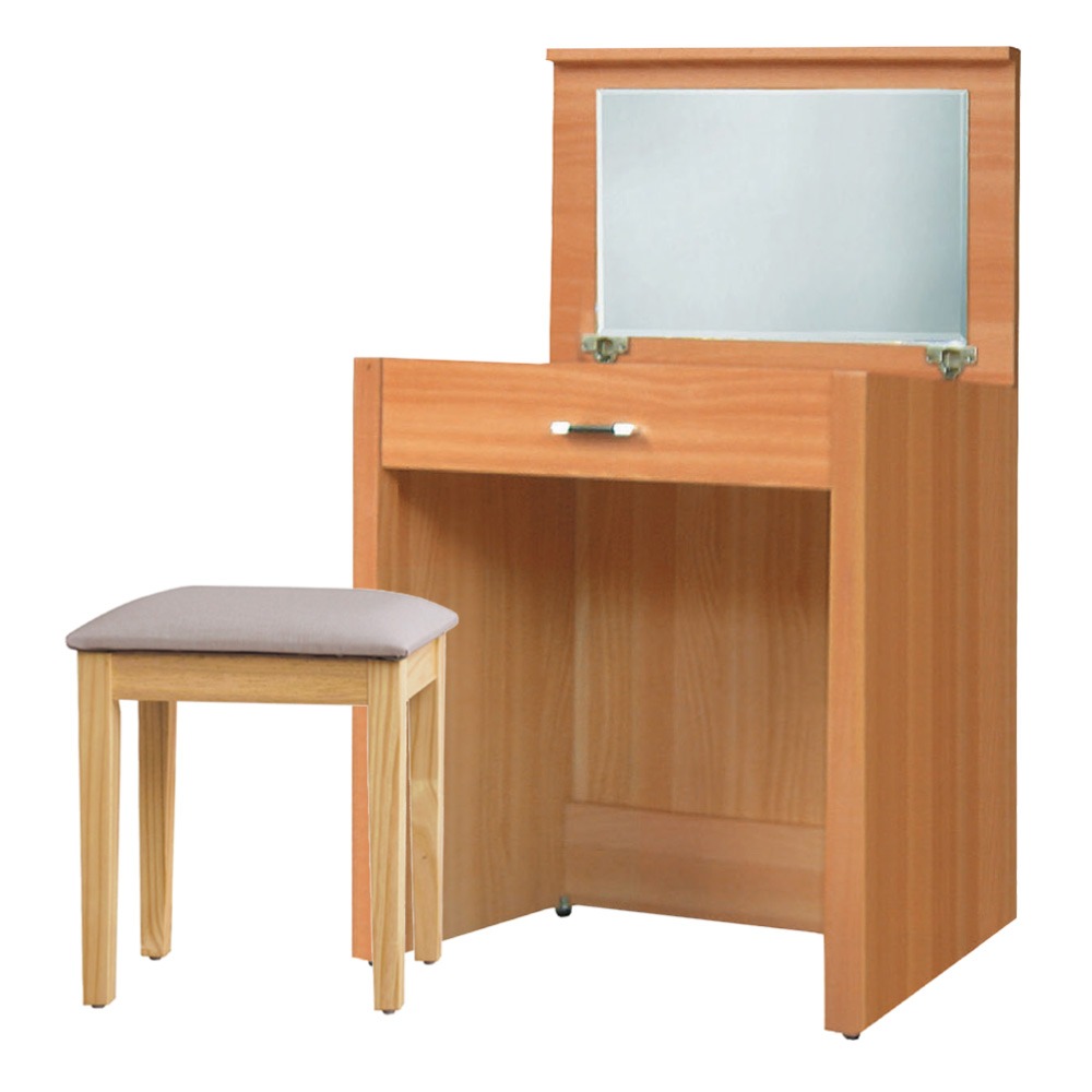 【綠家居】包格斯2尺上掀鏡面鏡台組合(三色可選＋含化妝椅)-規格圖11