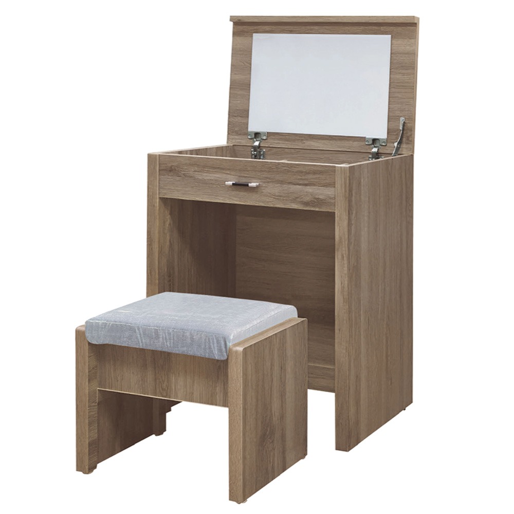 【綠家居】華格斯2尺上掀鏡面鏡台組合(三色可選＋含化妝椅)-規格圖11