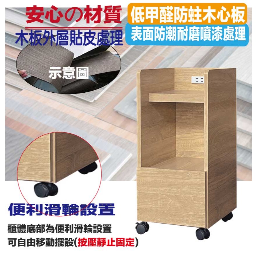 【綠家居】包格斯1尺單抽活動櫃(四色可選)-細節圖5