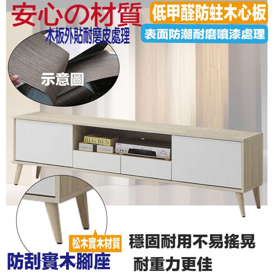 【綠家居】卡魯斯4尺單抽二門茶几-細節圖5