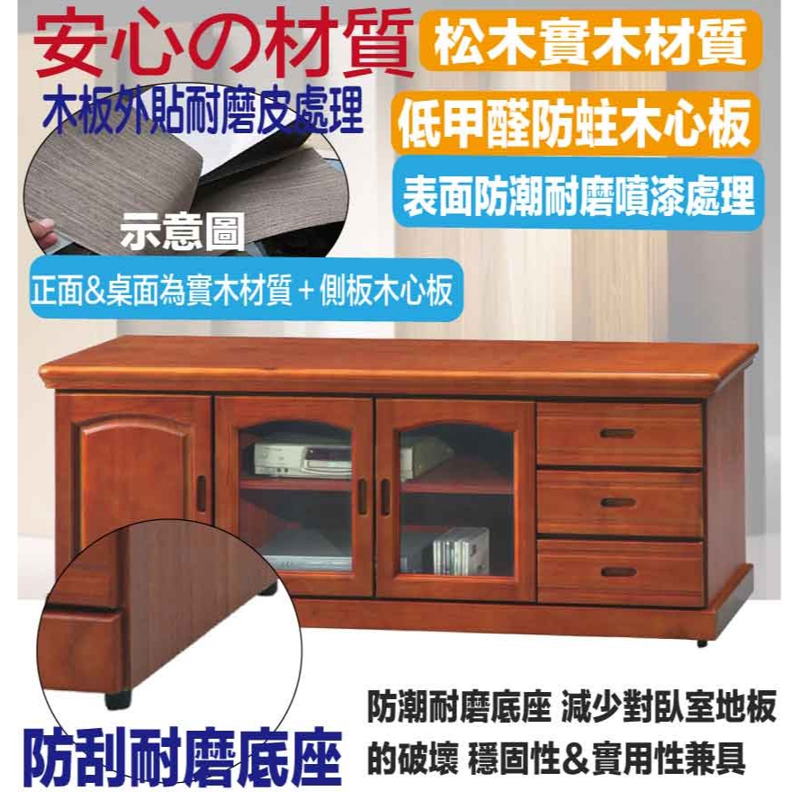 【綠家居】布恩6尺三抽開門電視櫃(三色可選)-細節圖5