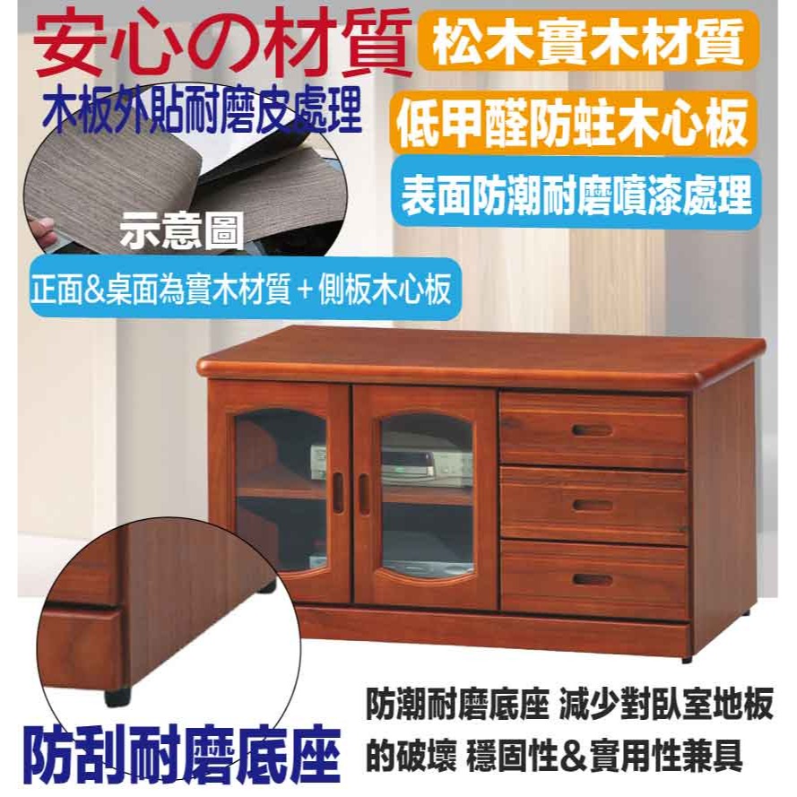 【綠家居】布恩3.9尺三抽開門電視櫃(三色可選)-細節圖5