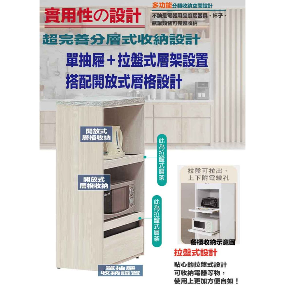 【綠家居】達斯2尺單抽拉盤低電器櫃-細節圖7